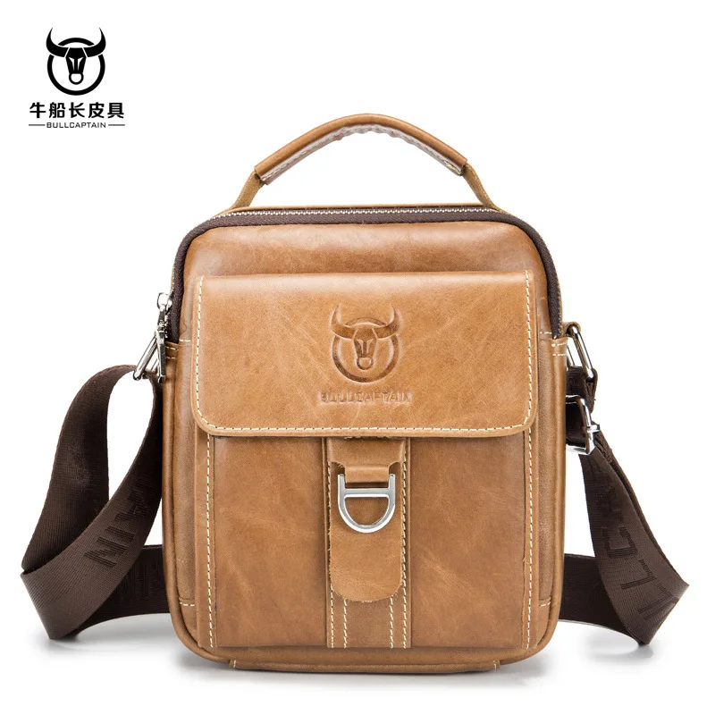 BULLCAPTAIN Классическая брендовая мужская сумка на плечо винтажный стиль