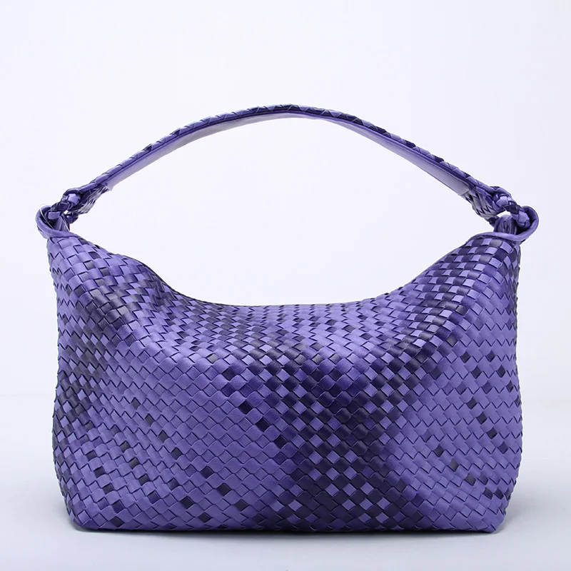 Женская тканая кожаная сумочка с изображением Мун крест накрест Вязание Хобо