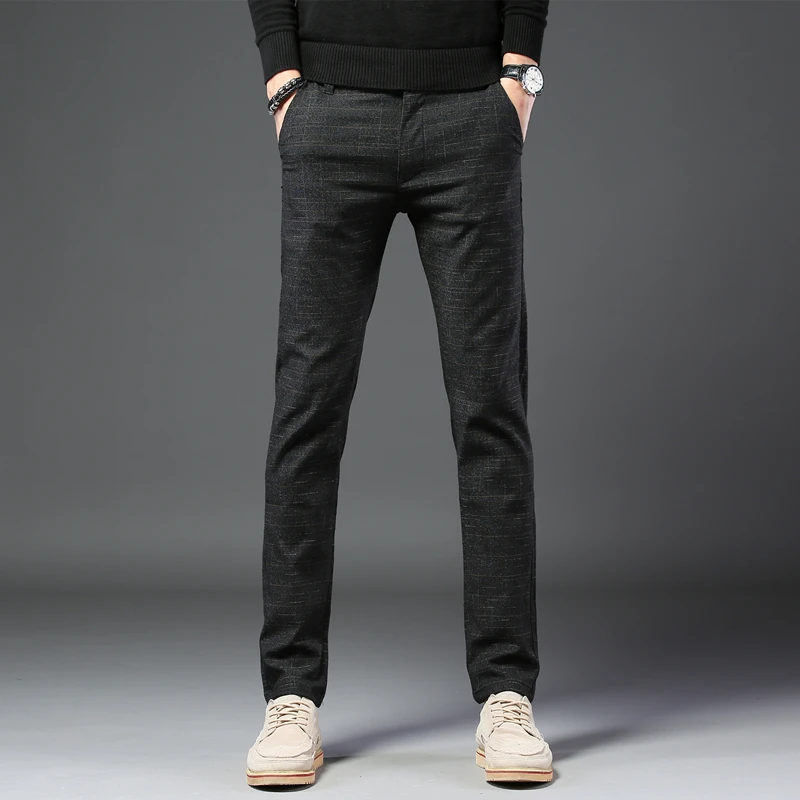 2019 весенние и летние мужские удобные повседневные брюки в британском клетку с