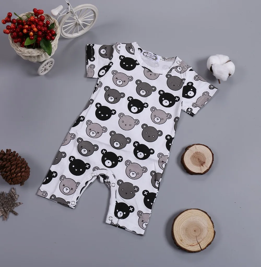 Комбинезон для новорожденных мальчиков и девочек летний цельный комбинезон с