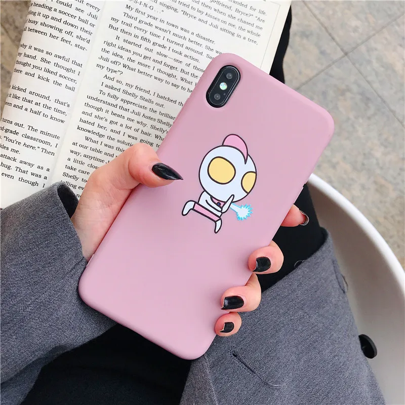 Простой милый чехол с рисунком Супермена и динозавра синий фиолетовый мягкий для