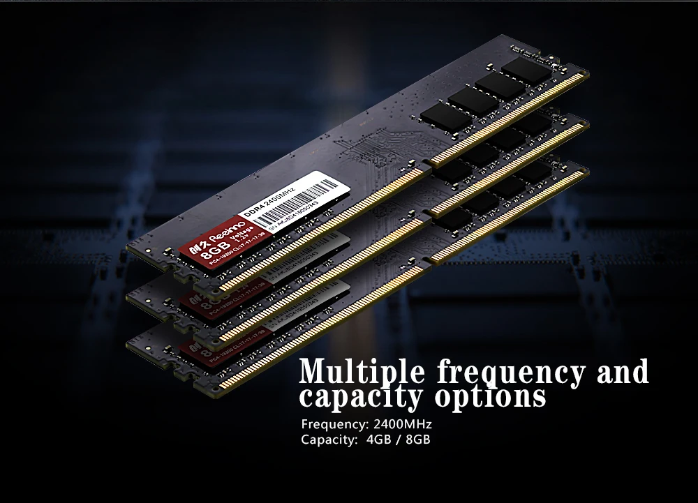 Reeinno оперативной памяти DDR4, объемом памяти 4 ГБ/8 ГБ 2400 МГц 1,2 V 288pin PC4-19200 17-17-17-39 CL = 17 Интерфейс высокоскоростной Одиночный модуль оперативной памяти DIMM fordesktop