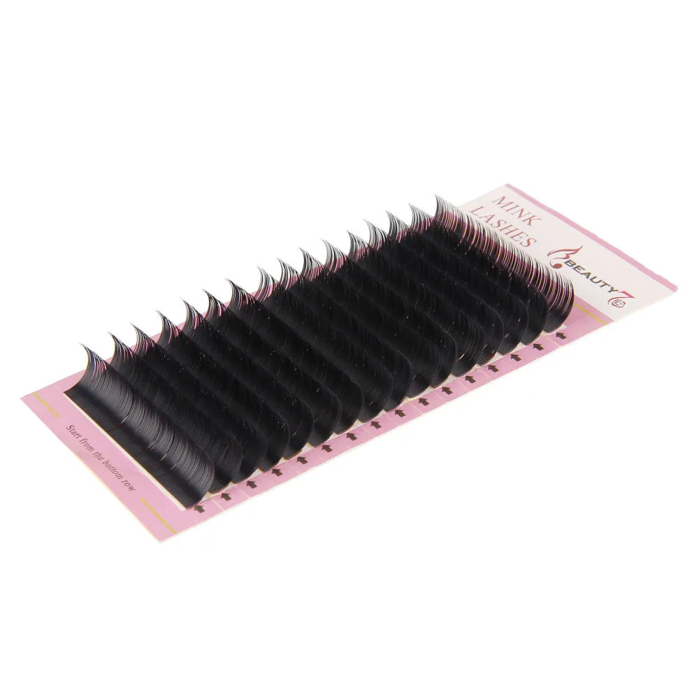 BEAUTY7 1 шт D Curl 0 2 мм * 12 Макияж Наращивание ресниц искусственной норка для False
