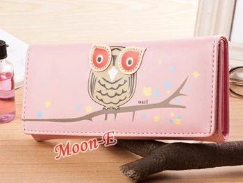 Женские бумажники из искусственной кожи с принтом животных рисунком совы