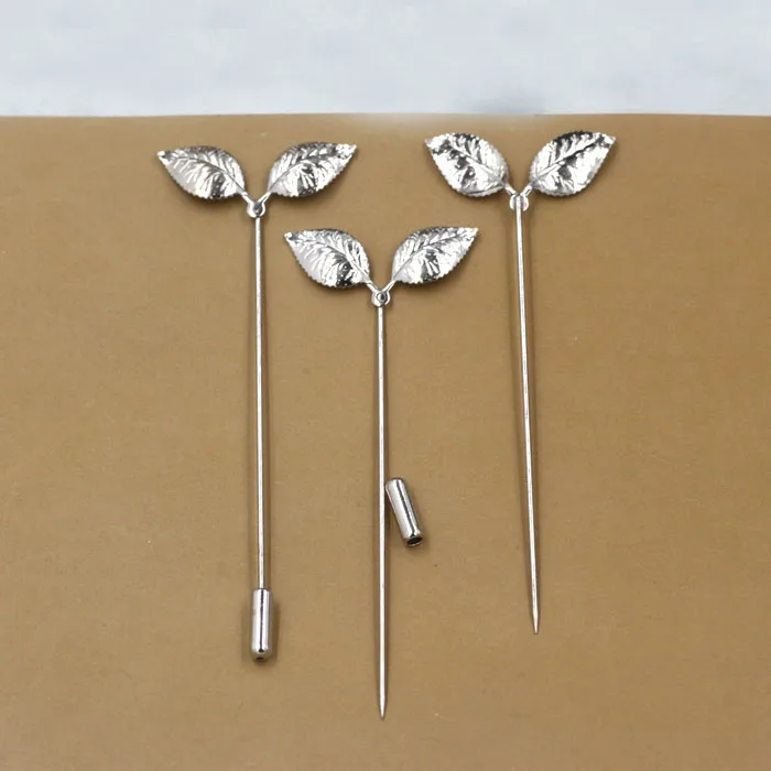 13*32 мм филигранная брошь в форме листа отворот булавка с пробкой пустая база шаль