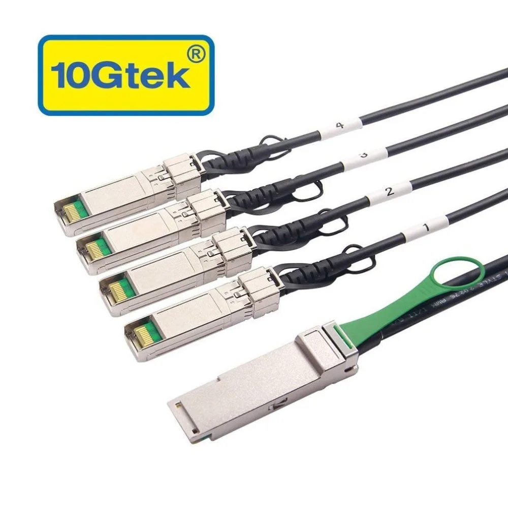 10Gtek для QSFP 4SFP10G CU5M 5 метровый 40 ГБ/сек. + к 4x SFP прямое подключение пробоя кабель