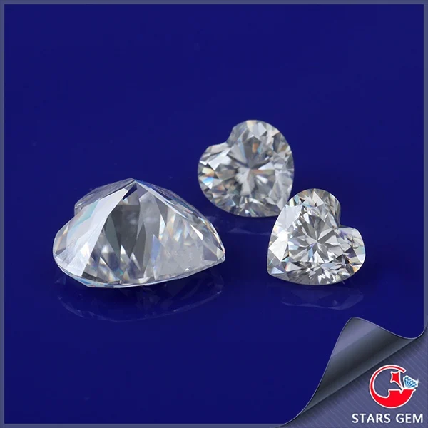 Белый цвет Moissanite драгоценные камни DEF 6*6 мм в форме сердца свободные моиссаниты