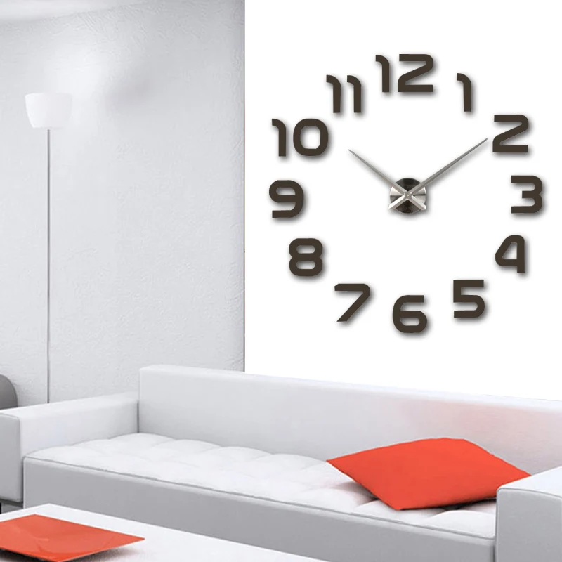 Новинка 2016 часы настенные horloge 3D DIY акриловые зеркало Наклейки украшения дома