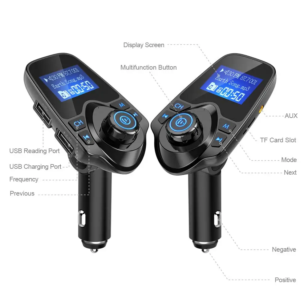 Автомобильный MP3-плеер Bluetooth fm-передатчик с двойным 2 1 а USB зарядкой Ручной Работы