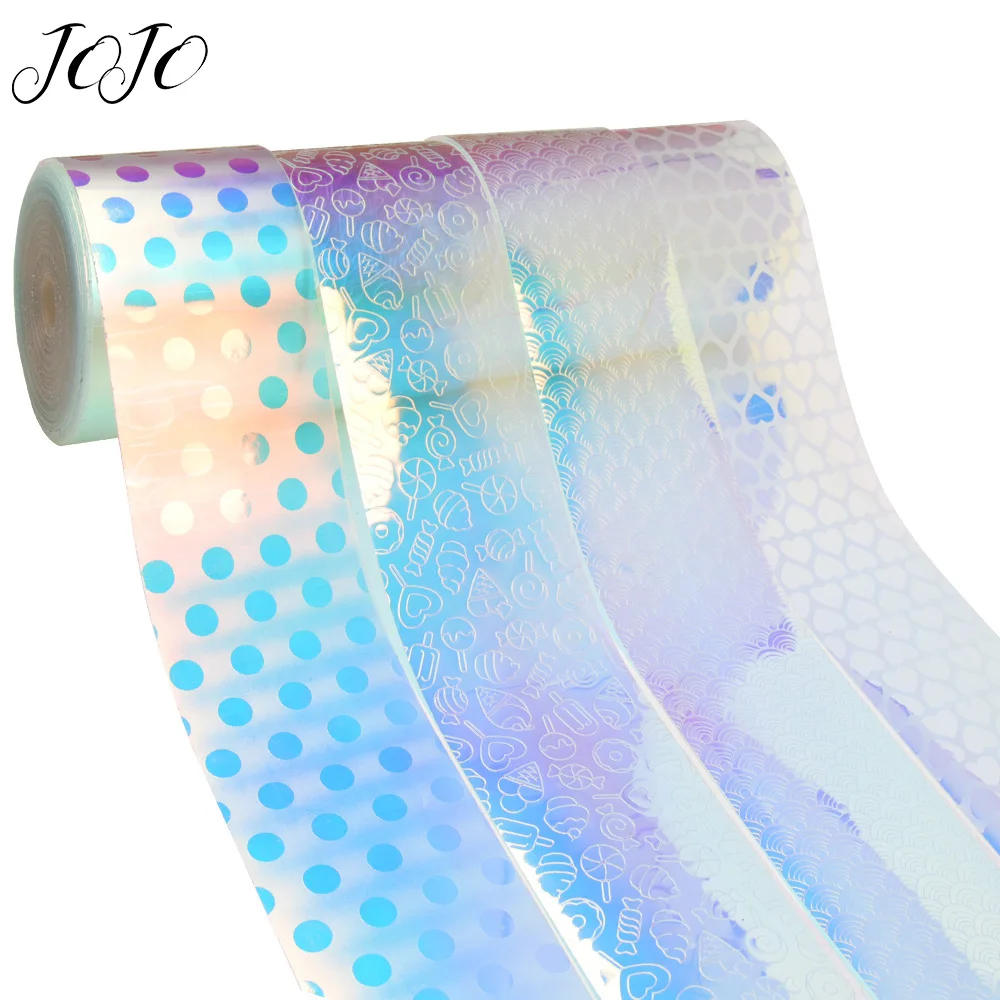 

JOJO BOWS 75mm 2y PVC Ribbon For Craft Transparent TPU Symphony Embossed Webbing For Needlework DIY Hair Bow Tape Holiday Decor