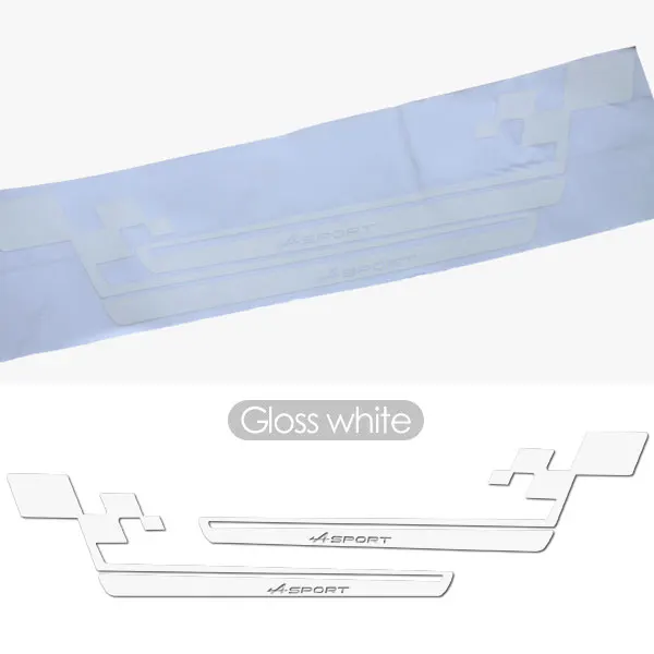Gloss White 2 шт. сбоку юбка графика гонки полосы Виниловая наклейка для Renault Scenic Лагуна Clio Twingo Megane Duster Fluence Спорт наклейки - Название цвета: Gloss White