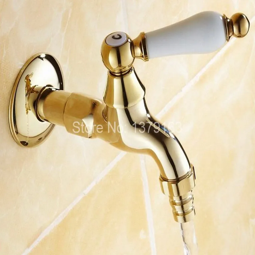 Полированная золотистая латунь сверхдлинная Швабра для стирки ванной настенный