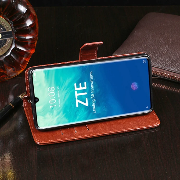 Для Zte Axon 10 Pro A2020 Чехол кожаный флип Магнитный чехол кошелек для телефона