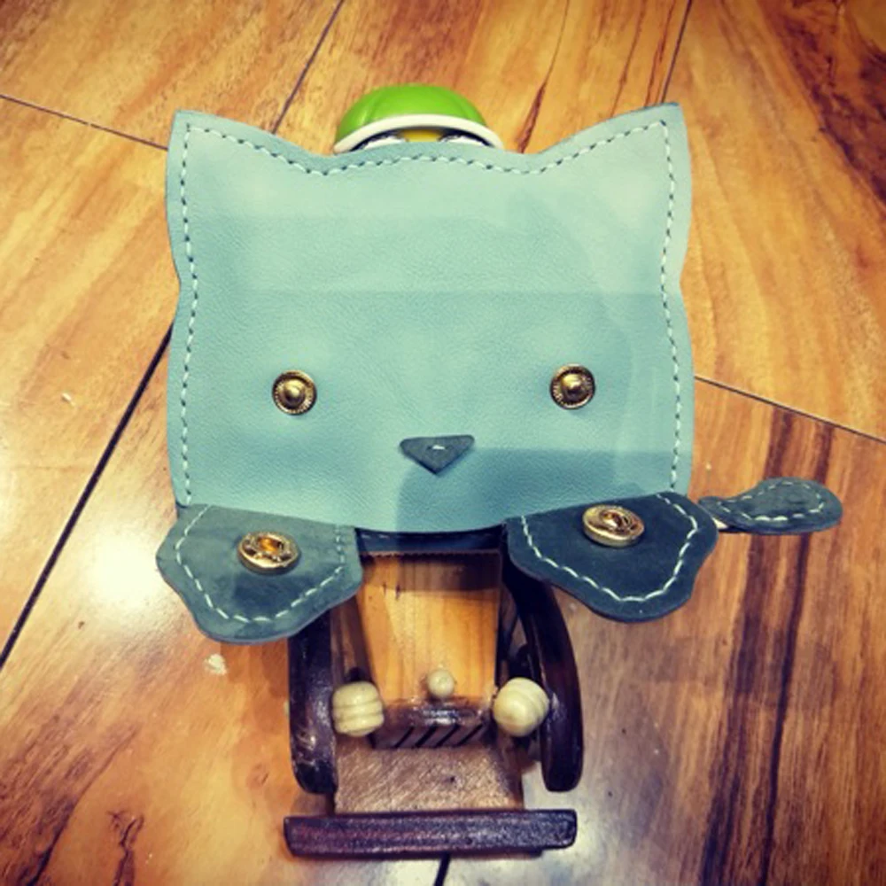 DIY Кожа ремесло милый кошачий Глаз Крышка маленький мешок для монет резки высечки