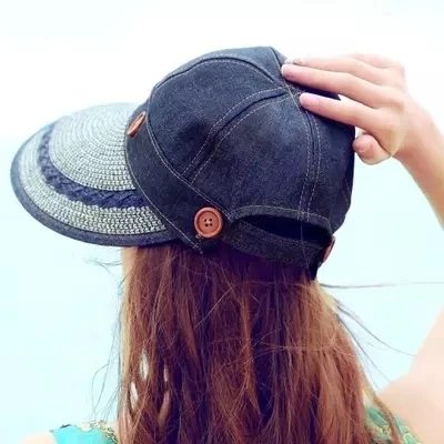Sun Hat Ladies Wide Brim Straw Women Large Floppy Summer Beach A Button Cap Hats For Women|sun hat|straw hatsummer hats for women |
