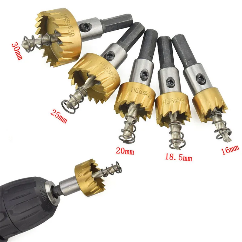 18.5mm HSS Titanium Drill Bit Holesaw Metal Cutter High Speed Steel Hole Saw Tooth Kit Steels Set Tool | Инструменты