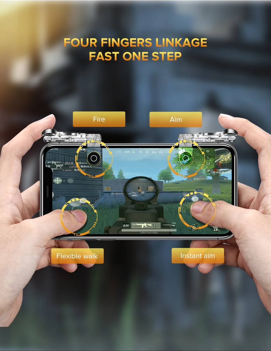Ugreen мобильный игровой контроллер геймпад триггер Aim Кнопка L1R1 джойстик для шутеров для IPhone Android телефон игровой коврик аксессуары