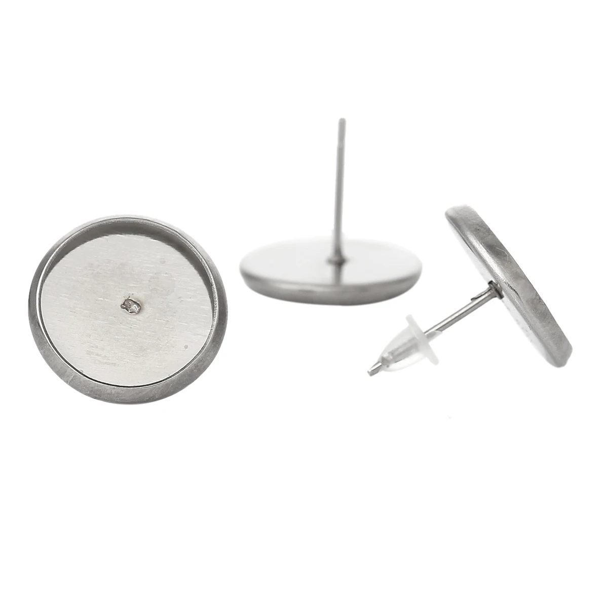 Шампуры из нержавеющей стали пустые сережки круглые Серебристые настройки