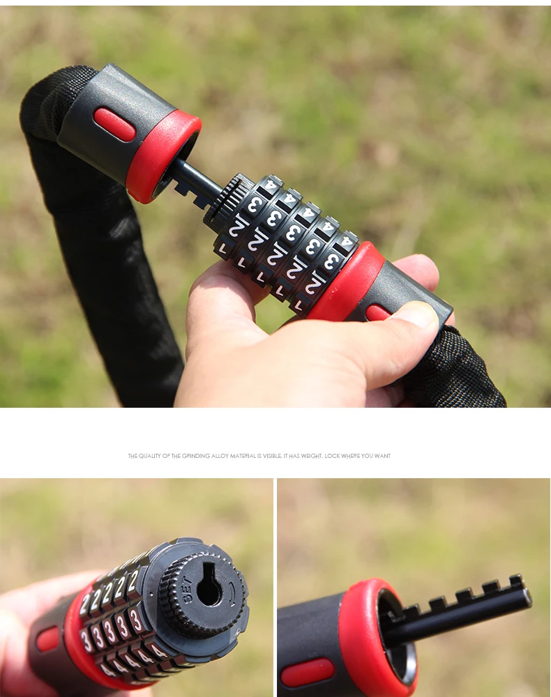 TOSUOD замок для горного велосипеда анти-Велоспорт Анти-режущий цепи пароль