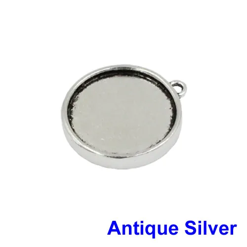 Двойная боковая рамка 12 мм с одним кольцом из сплава под старину серебро