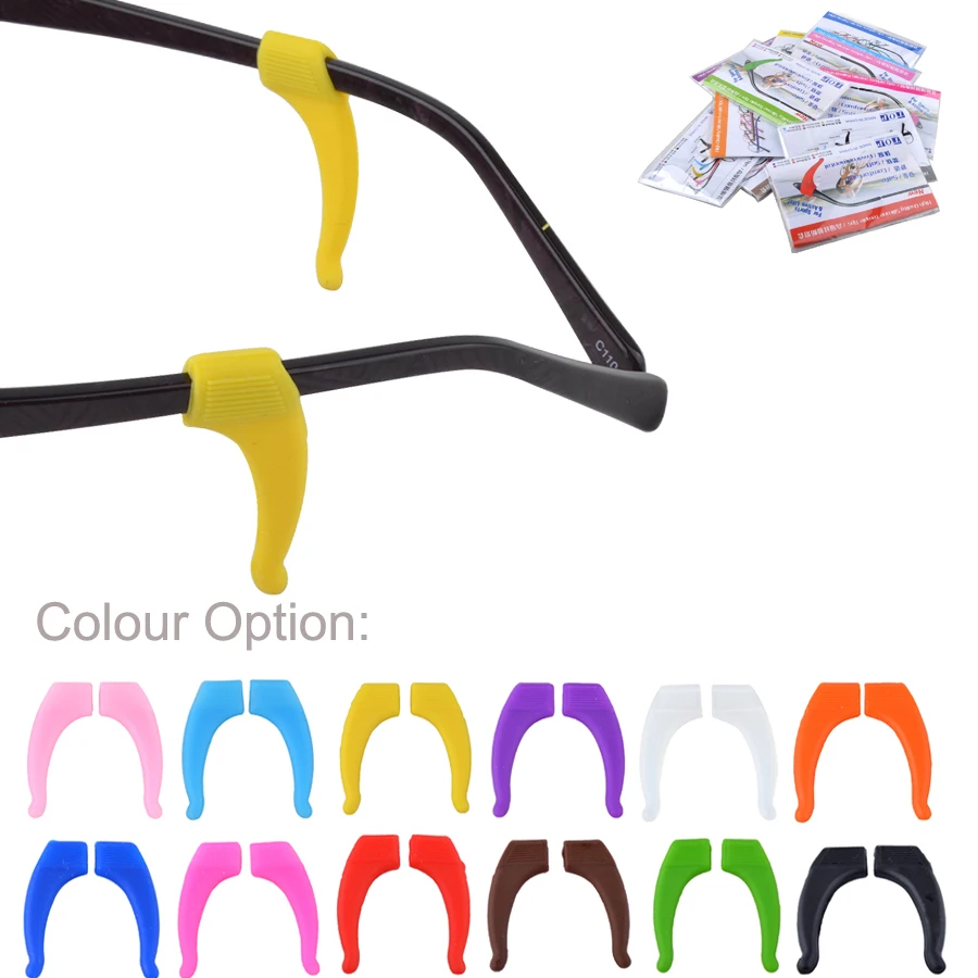 100pairs=200pieces Colorful High Quality Silicone Anti-slip Holder For Glasses Accessories Ear Hook Sports Eyeglass Temple Tip