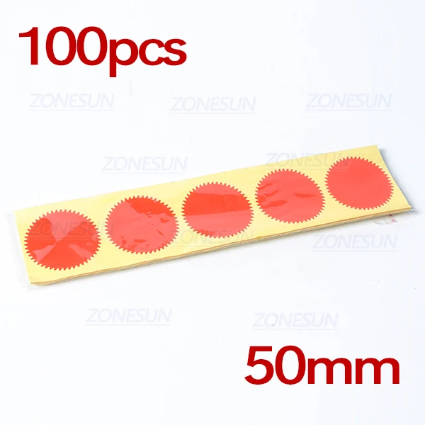 50mm Red ZONESUN 100 шт 45 мм тиснение стикер для тиснения штамп настроить тиснение печать Diy печать для тиснения для сертификации - Цвет: 50mm Red
