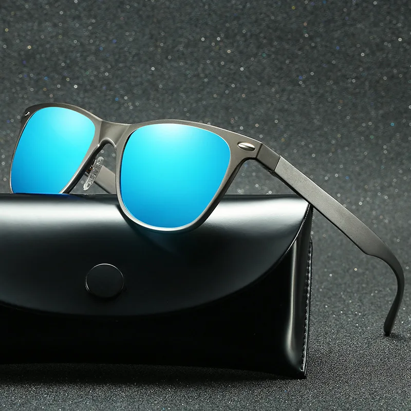 

Солнцезащитные очки Мужские поляризационные, винтажные алюминиевые очки для вождения, с гравировкой логотипа