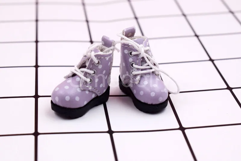 1 пара милых кукольных ботинок martin в горошек для Blyth, Pullip, Barbies 1/6 аксессуары для кукольной обуви