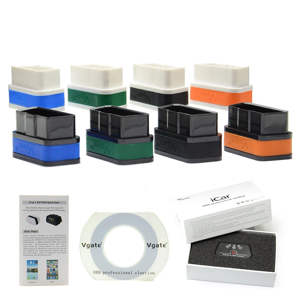 Хорошее качество Vgate iCar2 ELM327 Wifi OBD2 Диагностическое устройство для IOS iPhone iPad Android icar wifi ELM 327 с бесплатной доставкой.