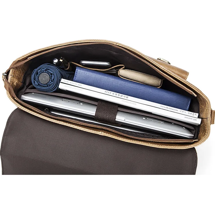 Genuine Leather Men Handbags Male Briefcase Large Laptop Computer Bag Travel Messenger Shoulder Bag Crossbody Bags Bolsos Hombre