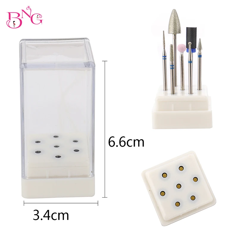 BNG 7cs/lot Nail Drill Bit Set Cuticle Art File Cleaner Electric Ceramic Gel Finger Carbide metal file Manicure Pedicure | Красота и