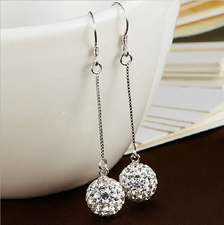 Женские серьги с длинными кисточками из стерлингового серебра 925 пробы