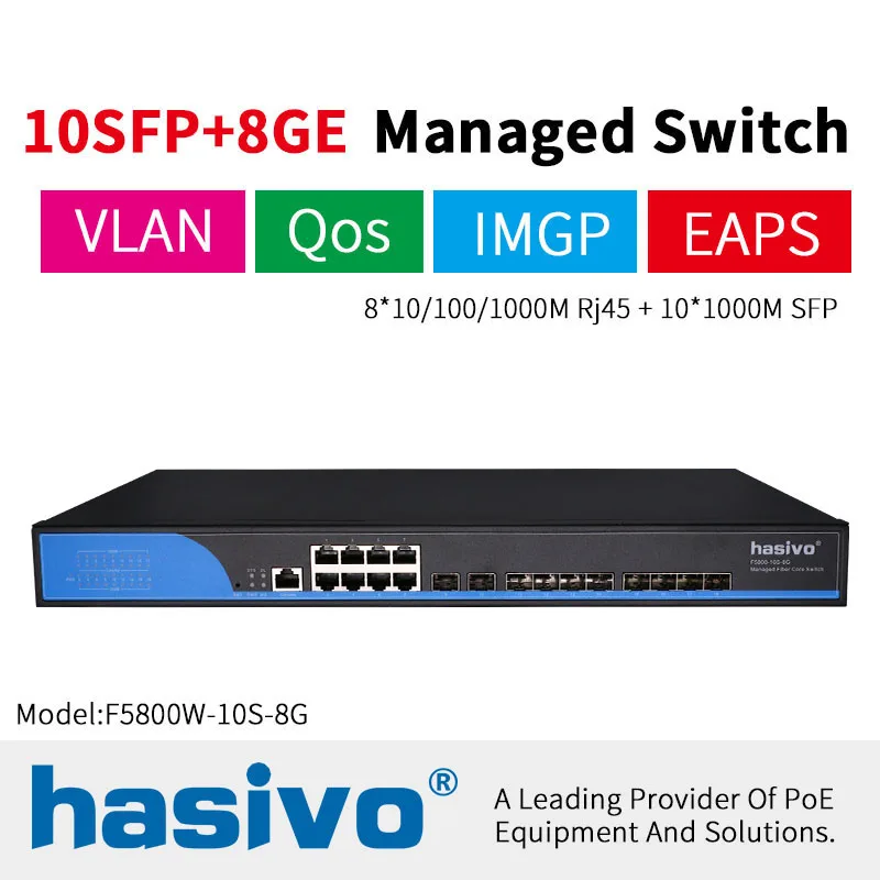16SFP 8GE волоконный управляемый коммутатор ethernet гигабитный 16-портовый SFP 8-портовый