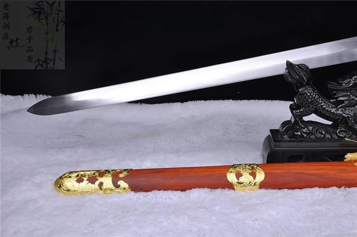 HandMade Training Chinese WUSHU TaiChi Sword Katana Carbon Blade Alloy Fittings Redwood Saya TaiJi Lucky | Дом и сад