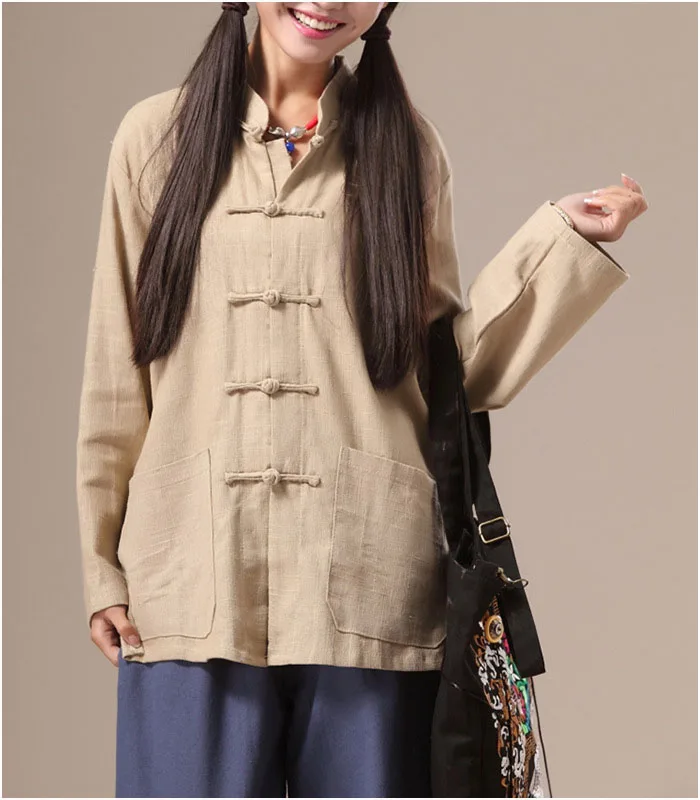 Женская блузка с длинным рукавом воротником-стойкой | Тематическая одежда и