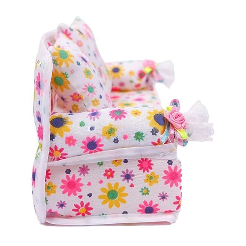 Мини-мебель для кукол цветок диван + 2 подушки кукольный дом аксессуары мебель