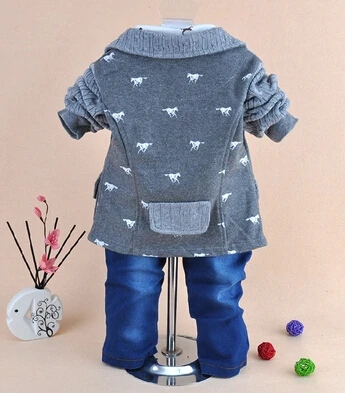 1-4Y boys high quality wooden horse gentlemen clothing sets 3pcs kids clothes boy handsome coat set |