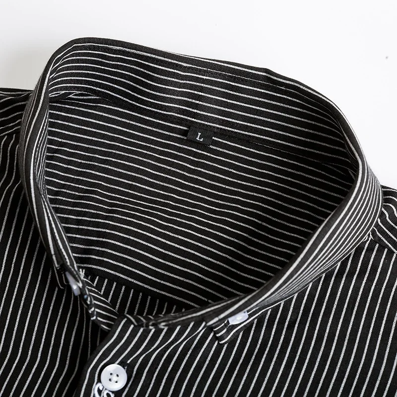 Большие размеры 3XL 4XL 5XL 6XL 7XL Can 150кг мужская полосатая рубашка из хлопка с длинным