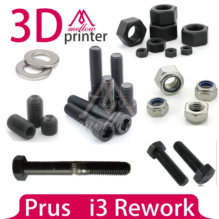 DIY i3 Rework Reprap 3d принтер гайки и болты винт полный комплект машина Шестигранная