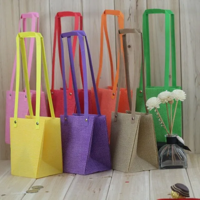 Водонепроницаемые Упаковочные пакеты с цветами крафт бумага ПП плетеные сумки