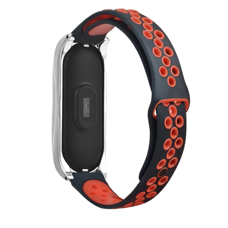 YUEDAER Двойной Цветной силиконовый ремешок для Xiaomi mi Band 4 аксессуары для браслетов TPU Wacthband для mi Band 4 металлическая рамка чехол