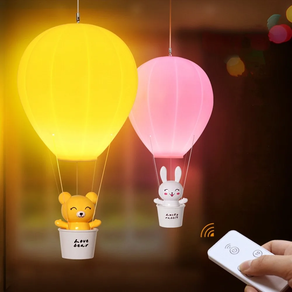 Children Baby Nursery Lamp Touch USB Rechargeable Wall Dimmable Bear Hot Air Balloon Kids Bedroom LED Night Light | Лампы и освещение