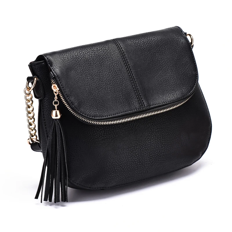 Jiessie&ampAngela New Famous Brand Women Bag Leather Fashion Lady's Tote Tassel Handbag For Girls Vintage Shoulder Purse | Багаж и