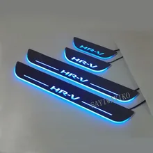 Auto Part Fit For Honda HRV HR-V Vezel 2014 2015 2016 2018 moving led Scuff Plate Door Sill Guards Thresholds Cover Trims 4Pcs