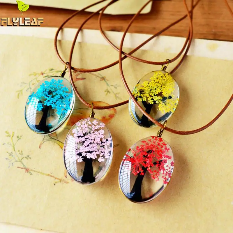 Flyleaf 2017 натуральные сухие цветы ручной работы Длинные ожерелья и подвески для