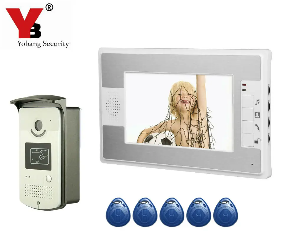 YobangSecurity RFID карта контроля доступа " дюймовый монитор видео дверной звонок Домофон камера монитор система