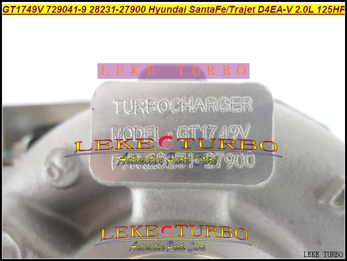 GT1749V 729041 5009S 0009 28231 27900 Турбокомпрессор для HYUNDAI Santa Fe 2003 05 Trajet 2002 D4EA V 16В 2.0L|turbocharger