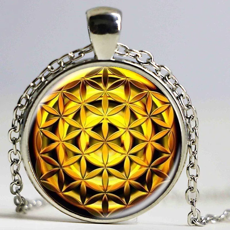 Красочные хна Йога кулон и ожерелья стеклянный кабошон массивные ювелирные