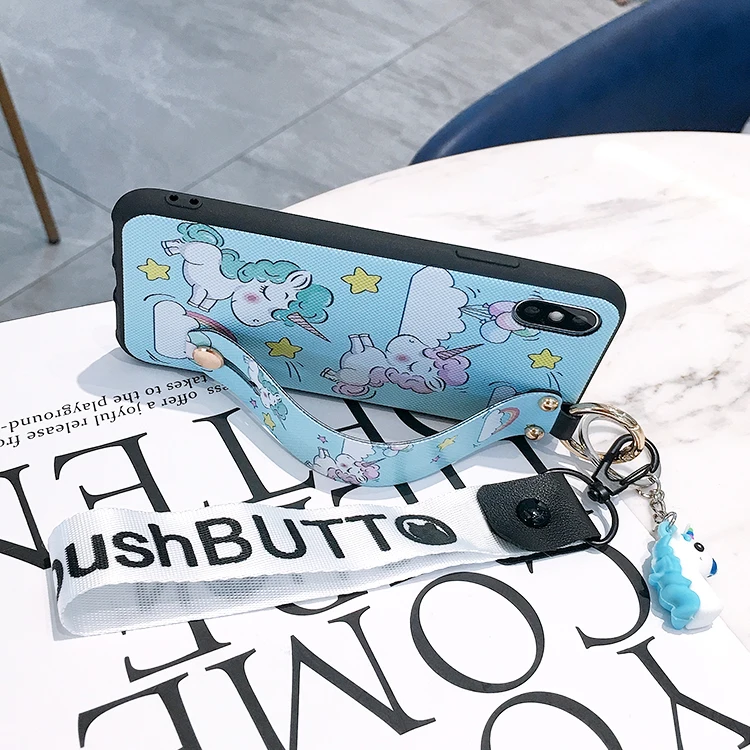 SAM S10 Единорог ремешок мягкий ТПУ чехол для телефона для samsung S10 plus/S10lite S9 S9P S8 S8p Note 8/9 держатель Чехол+ игрушка+ ремни