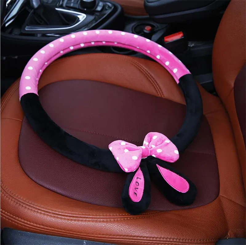 Новинка 2017 года зимняя мультяшная крышка на руль с бантом плюшевый чехол